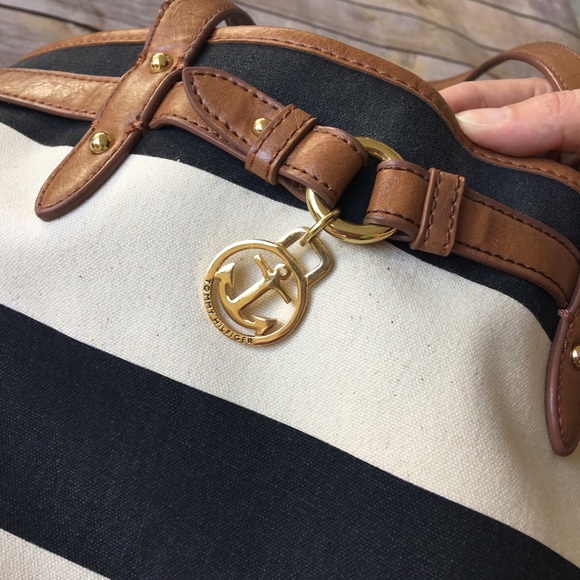 Tommy navy white classic stripe nautical bag - Picture 4 of 8
